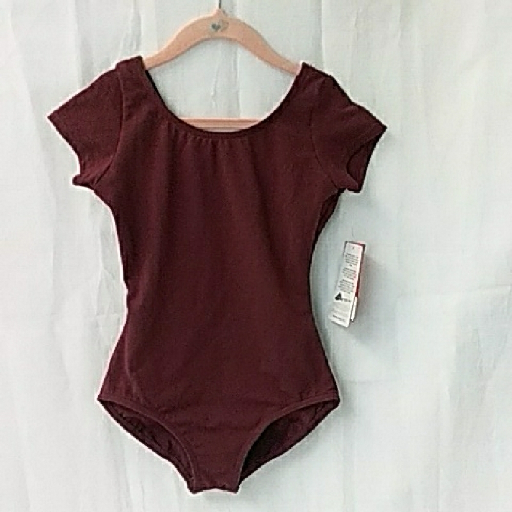 Capezio Maroon Dance Leotard with Cap Sleeves